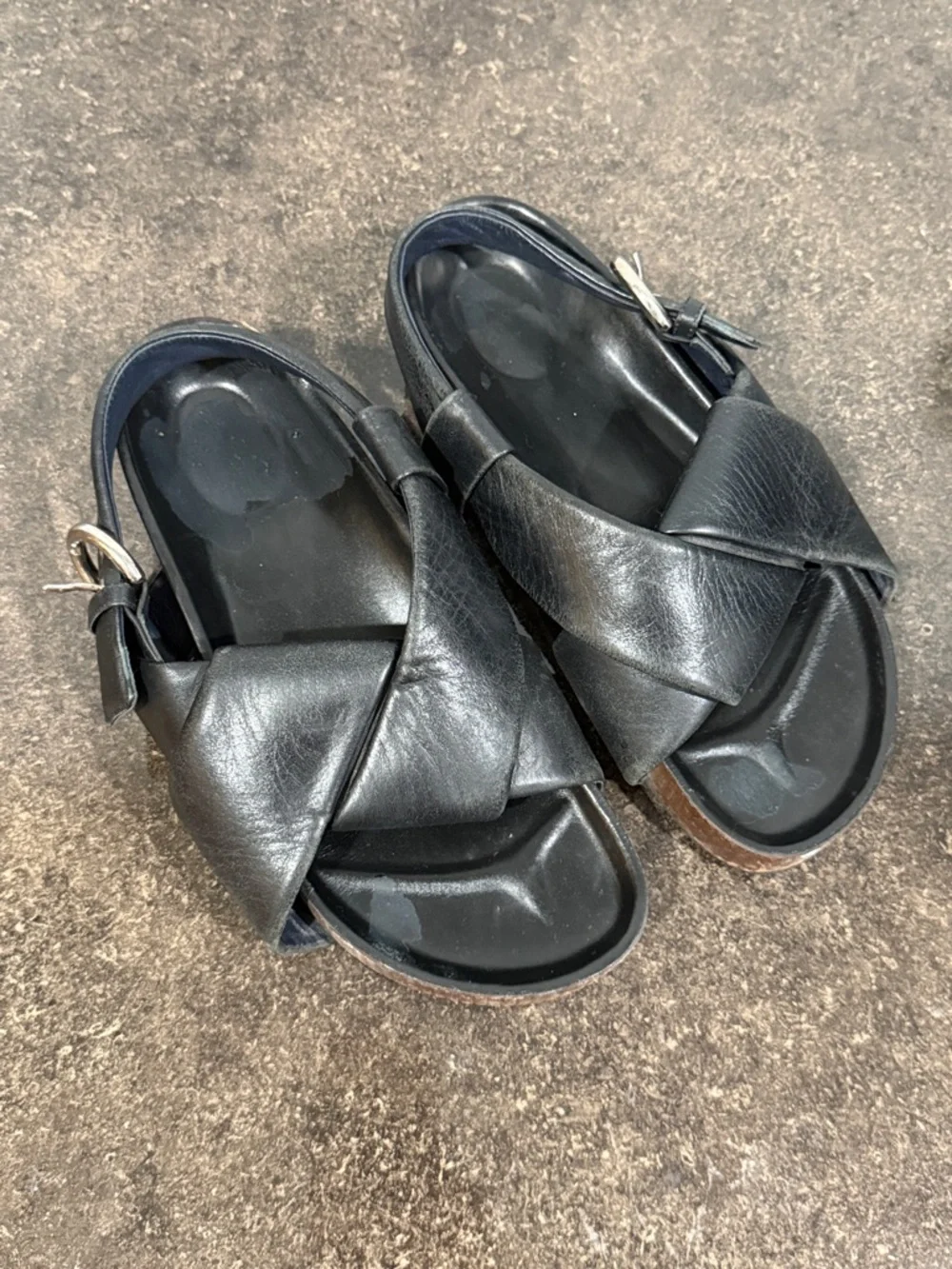 Celine Phoebe Philo Black Leather Criss-Cross Slingback Sandals Women’s Size 40 - Picture 4 of 10